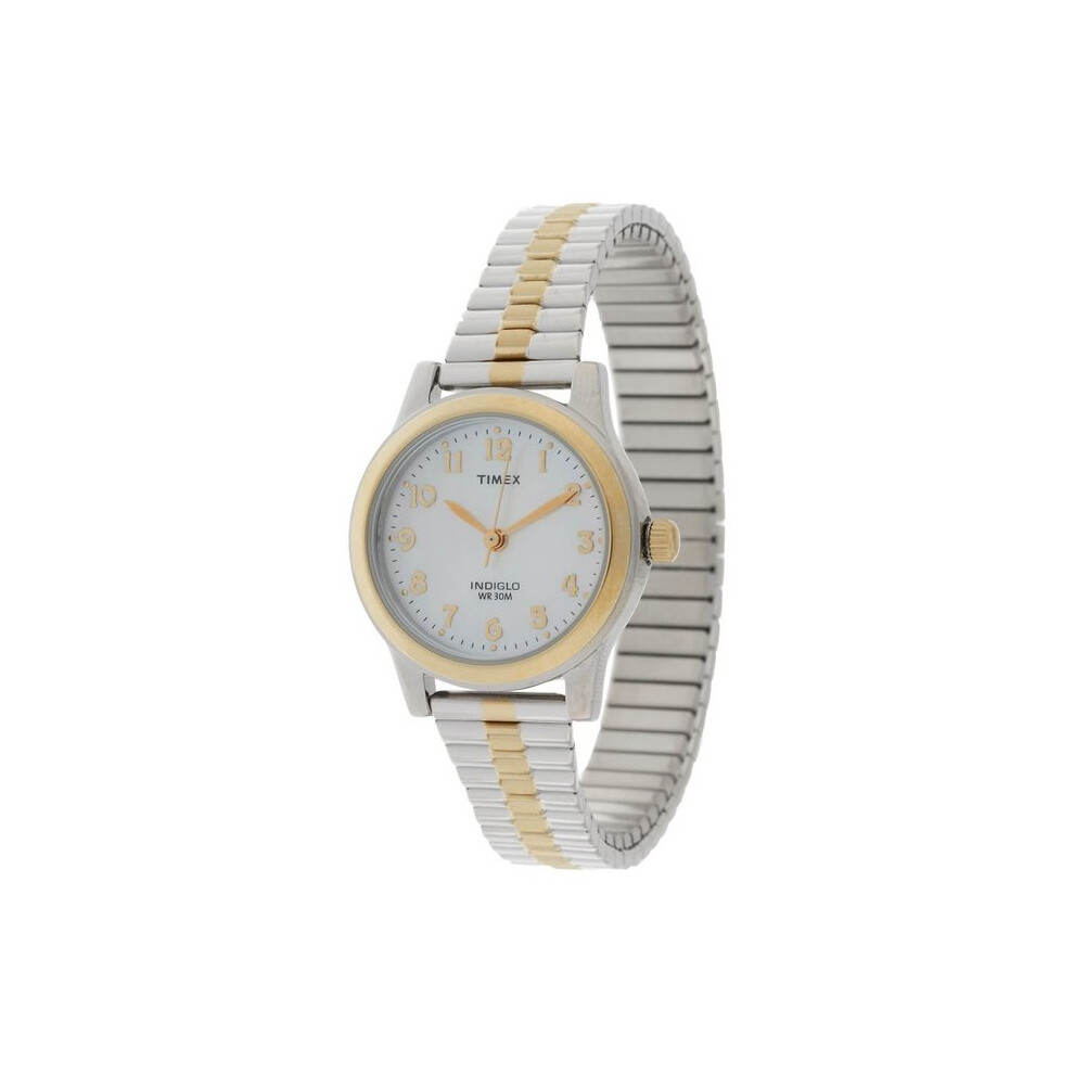 Timex Ladies' Mother of Pearl Dial Two-Tone Expander Watch (T2M828)
