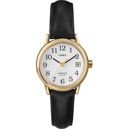 Timex Timex Easy Reader Date Watch with Dial Analogue Display and Leather Strap