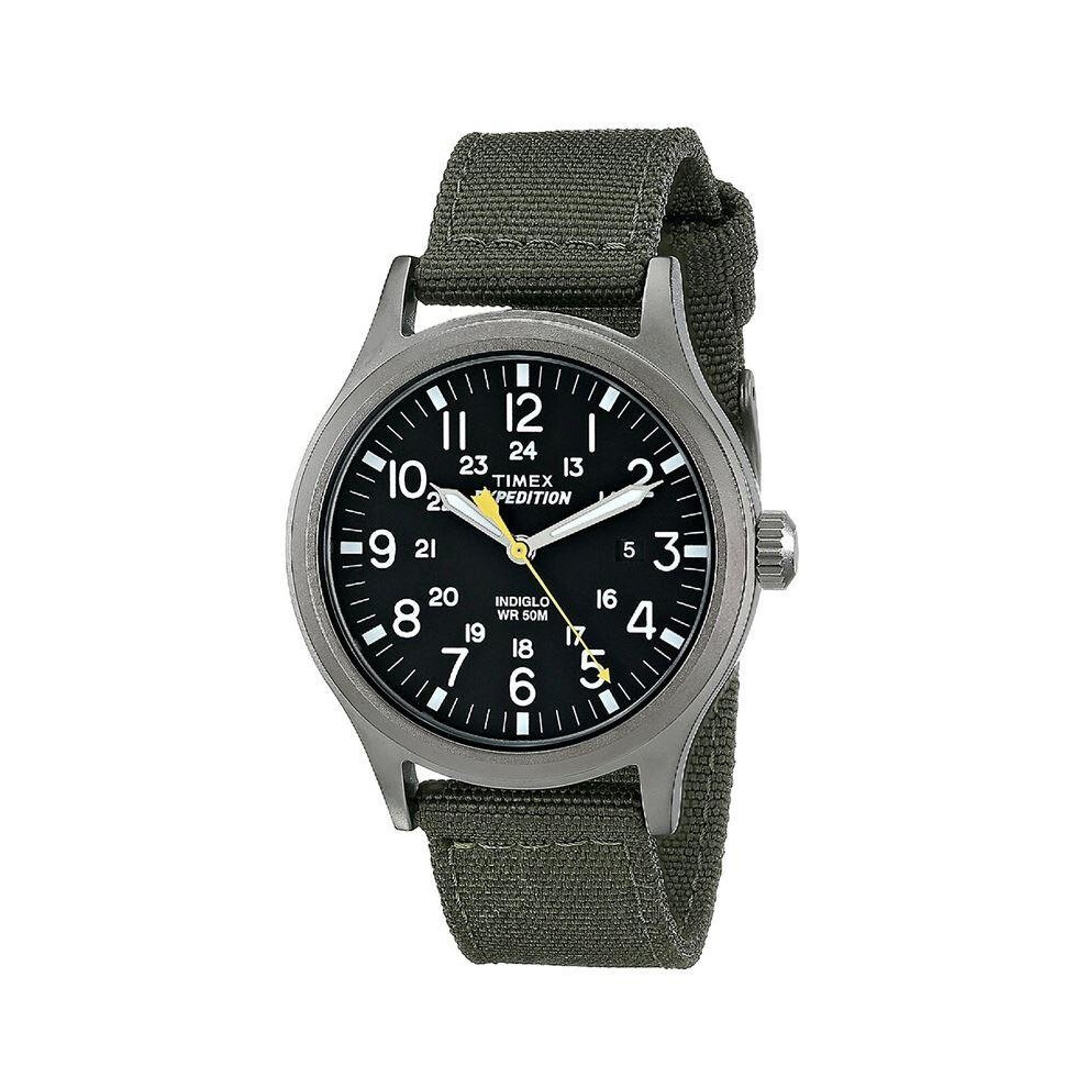 Timex Quartz Watch With Dial Analogue Display And Nylon Strap-Green (T49961) Black
