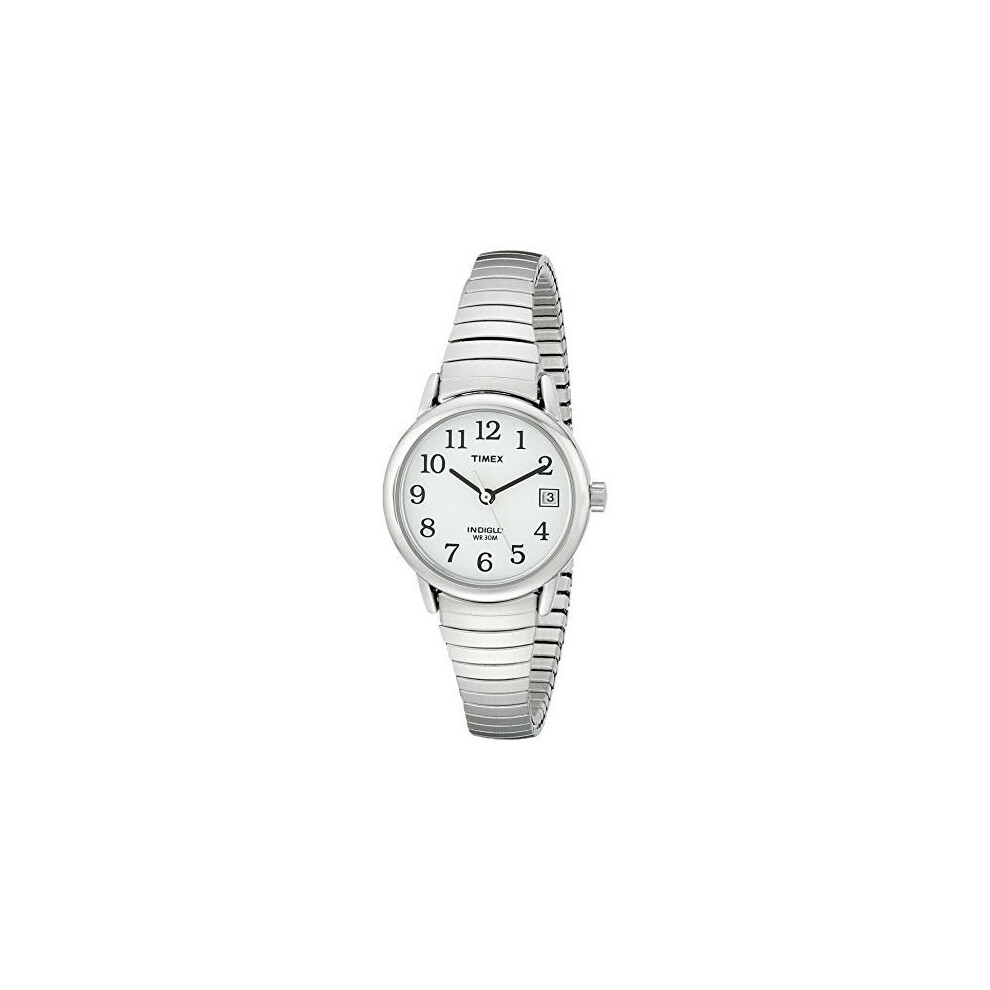 Timex Women's Silver Stainless-Steel Quartz Watch with White Dial (T2H371)