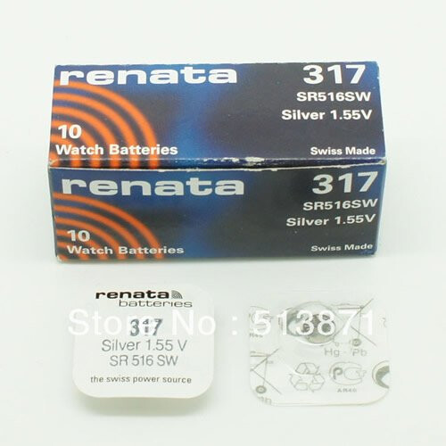 Renata Battery - 371 - Pack of 10 (SR516SW)
