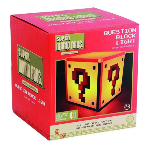 Super Mario Super Mario Bros Question Block Light Multi-Colour USB or battery Powerd 1