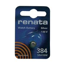 Renata 384 Watch Battery 384 SR41SW - Pack of 10, Swiss Made Silver 1.55V