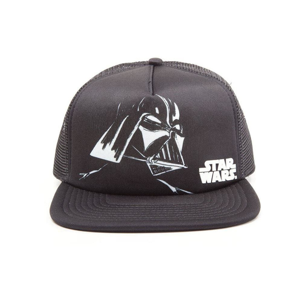 Star Wars Unisex Darth Vader Trucker Snapback Baseball Cap One Size - Black