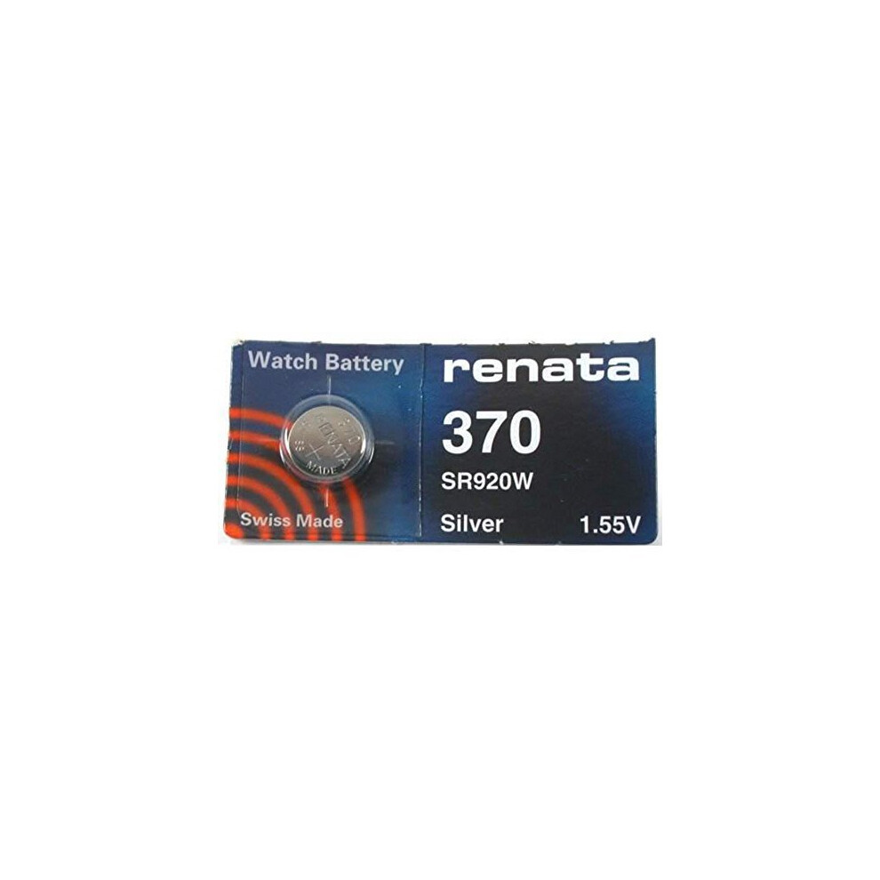 Renata 1.55 Volt Watch Battery 370 Replaces - Pack Of 10 (Sr920w) Silver