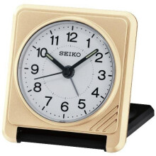 Seiko Travel Alarm Clock Plastic Analogue - Gold (QHT015G)