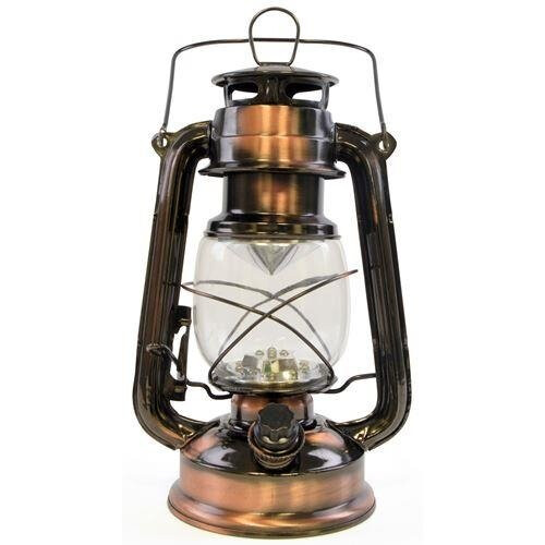 Lloytron 15x LED Storm lamp Lantern With Carry Handle - Copper Glass (D1201CP)