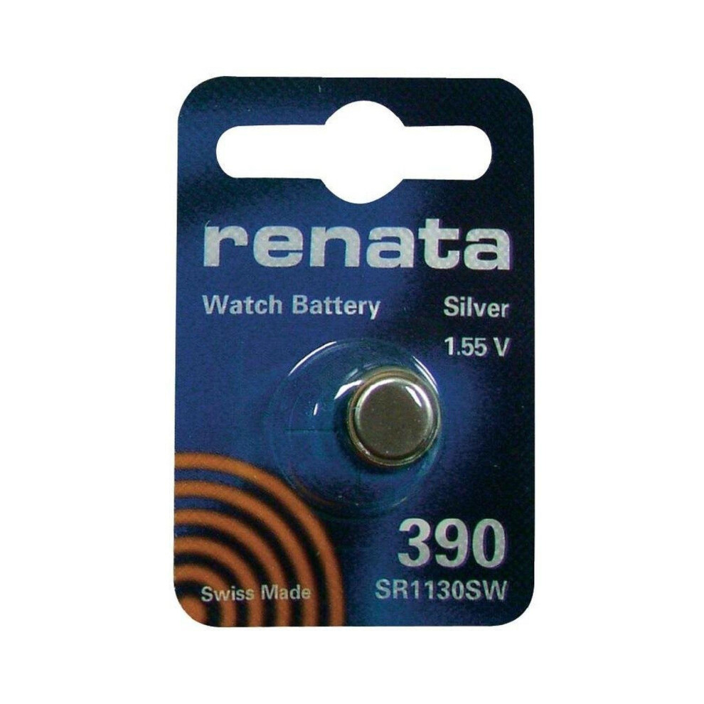 Renata 390 Silver Oxide 1.55v Watch Battery SR1130SW (Pack of 10)