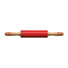Non Stick Zing Red Silicone Rolling Pin, Heat Resistant Rolling Pin, Durable Wooden Pin For KItchen