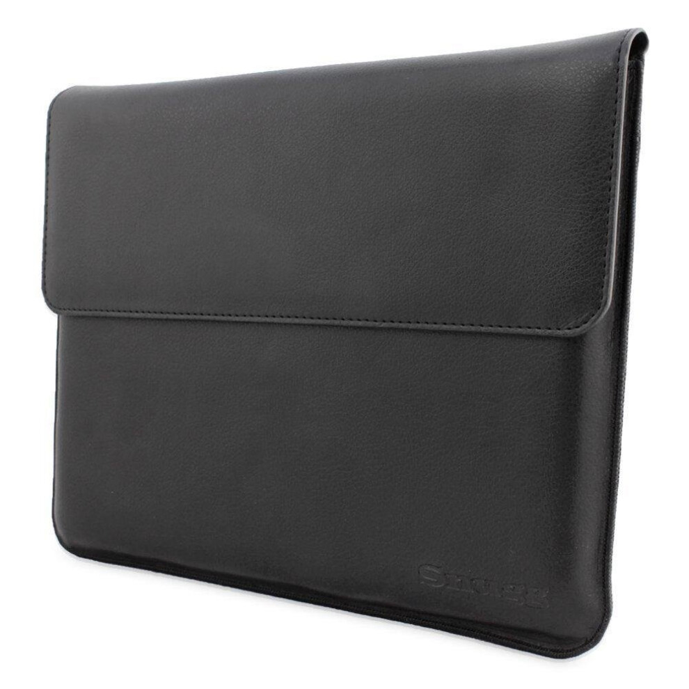 Snugg Lenovo Thinkpad 10 Leather Wallet Case High Quality with Card Slot - Black