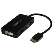 Matkailusovitin - STARTECH.COM - DisplayPortista VGA/DVI/HDMI:iin - 3-in-1 - Tarkkuus 1920x1200 - Kevyt