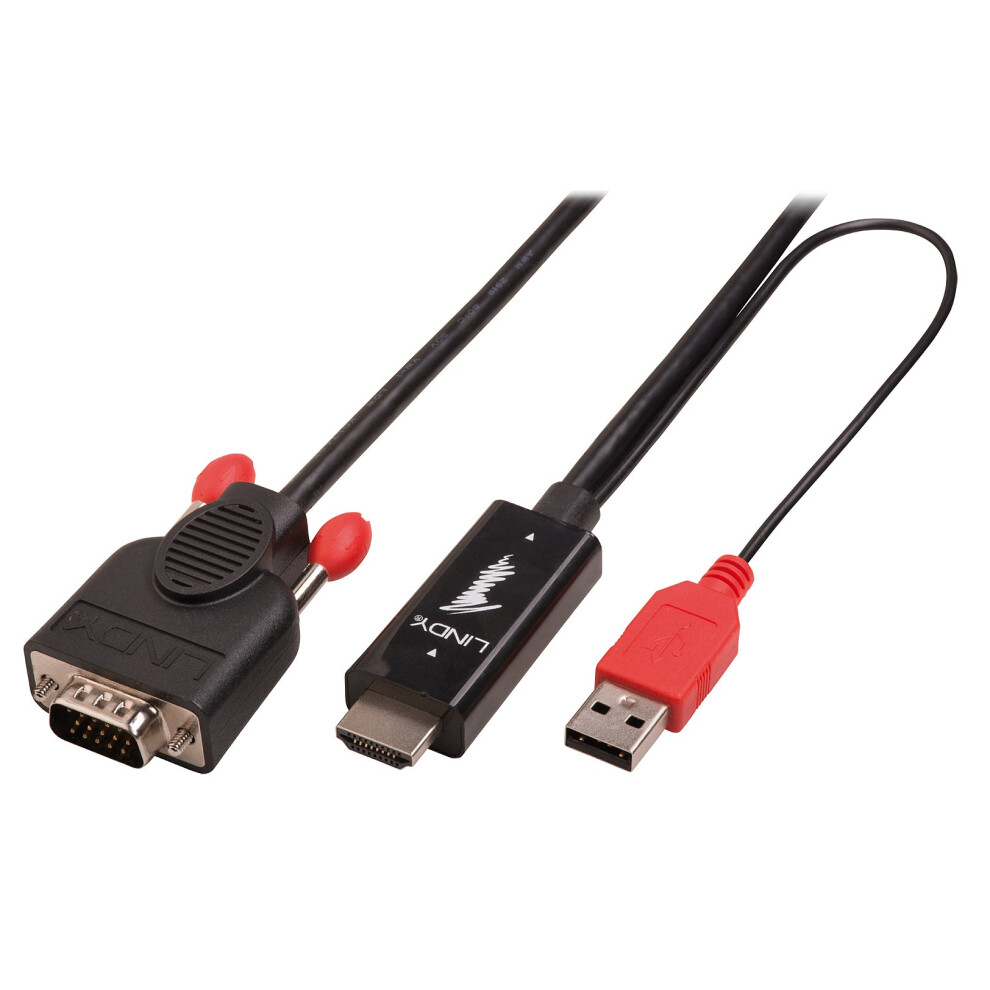 Lindy 3M Hdmi A To Vga Adapter Cable. Black 4002888414579