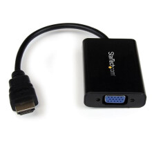 Adaptador HDMI/VGA - No especificado - No especificado - Negro - Conversión de señal - 1920x1080