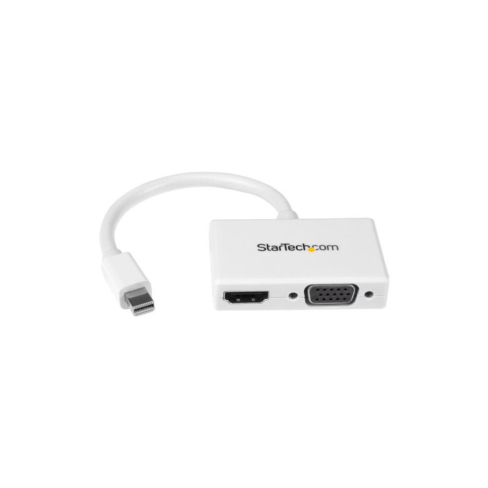 StarTech.com Travel A/V adapter: 2-in-1 Mini DisplayPort to HDMI or VGA converter - White