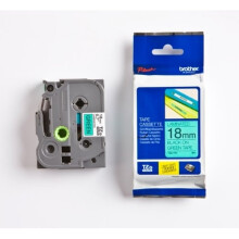 Ruban étiqueteuse laminado BROTHER P-TOUCH TZE-741 negro sobre verde - 18mm - Térmico directo