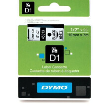 DYMO nauhakaset D1 12mm x 7m Musta/Valkoinen (yhteensopiva LabelManagerin ja LabelWriter Duo:n kanssa)