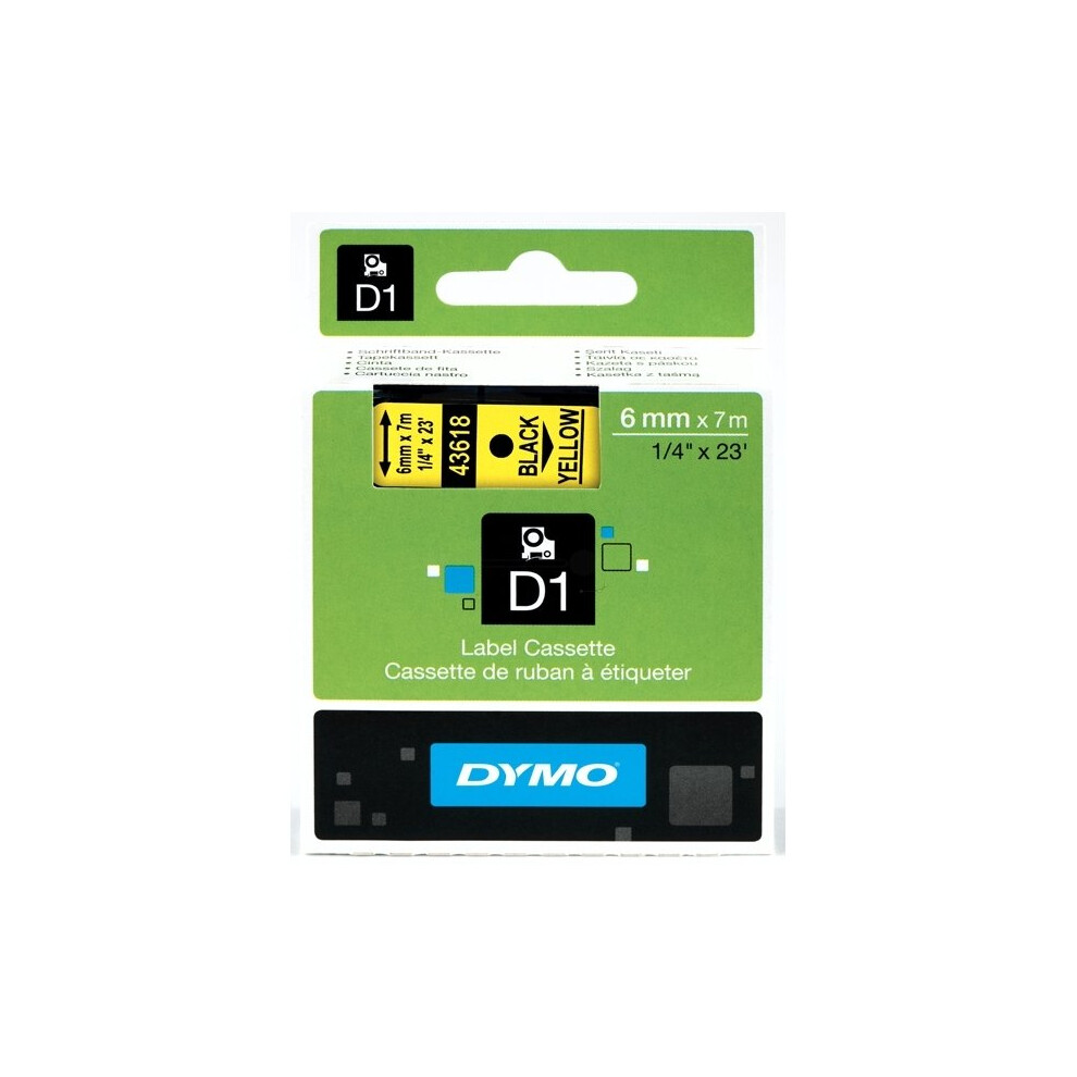 DYMO S0720790 D1 Tape 6mm x 7m Black on Yellow - Image 17