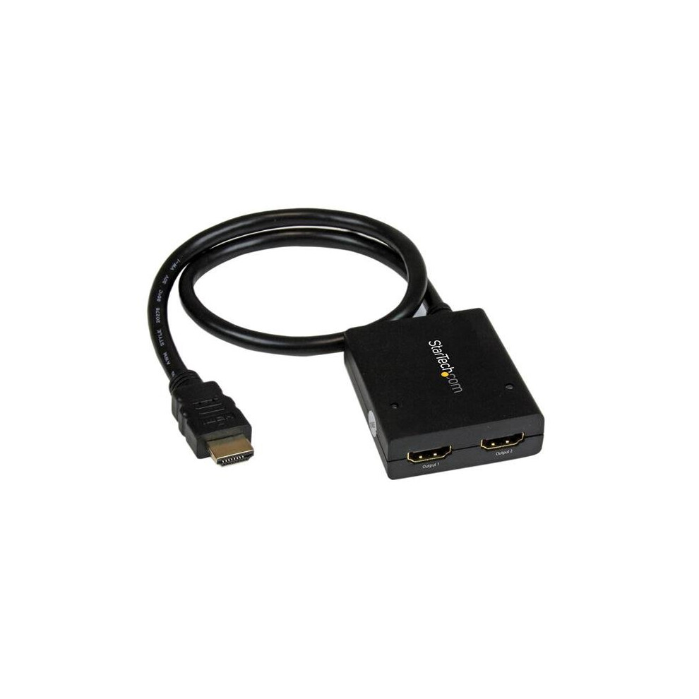 Startech.com 4K Hdmi 2-Port Video Splitter - 1X2 Hdmi Splitter - Powered By Usb Or Power Adapter - 4K 30Hz