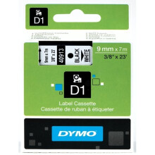 DYMO LabelManager cassette ruban D1 9mm x 7m Noir/Blanc (compatible avec les LabelManager et les LabelWriter Duo)