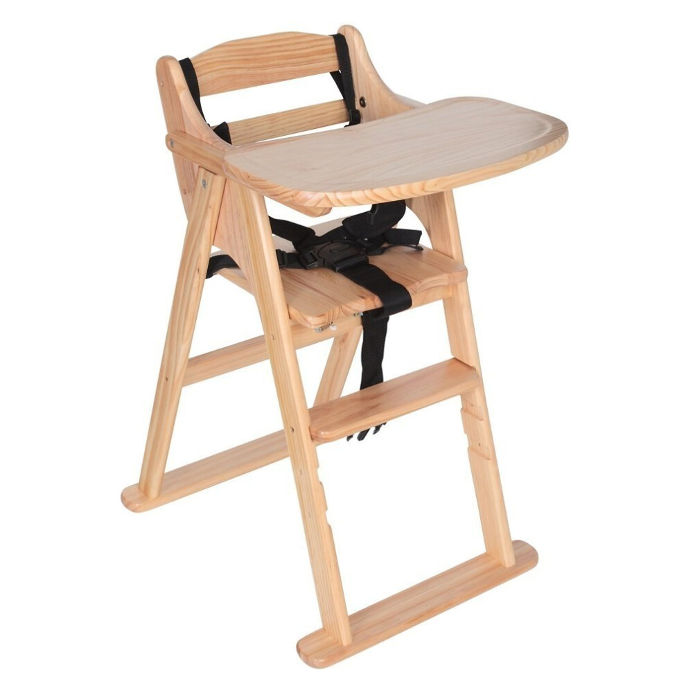 (Natural) Safetots Putaway Folding Wooden Highchair