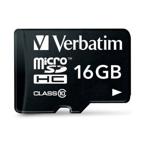 Verbatim Micro SDHC geheugenkaart 16Go Class 10 met gratis SD-adapter