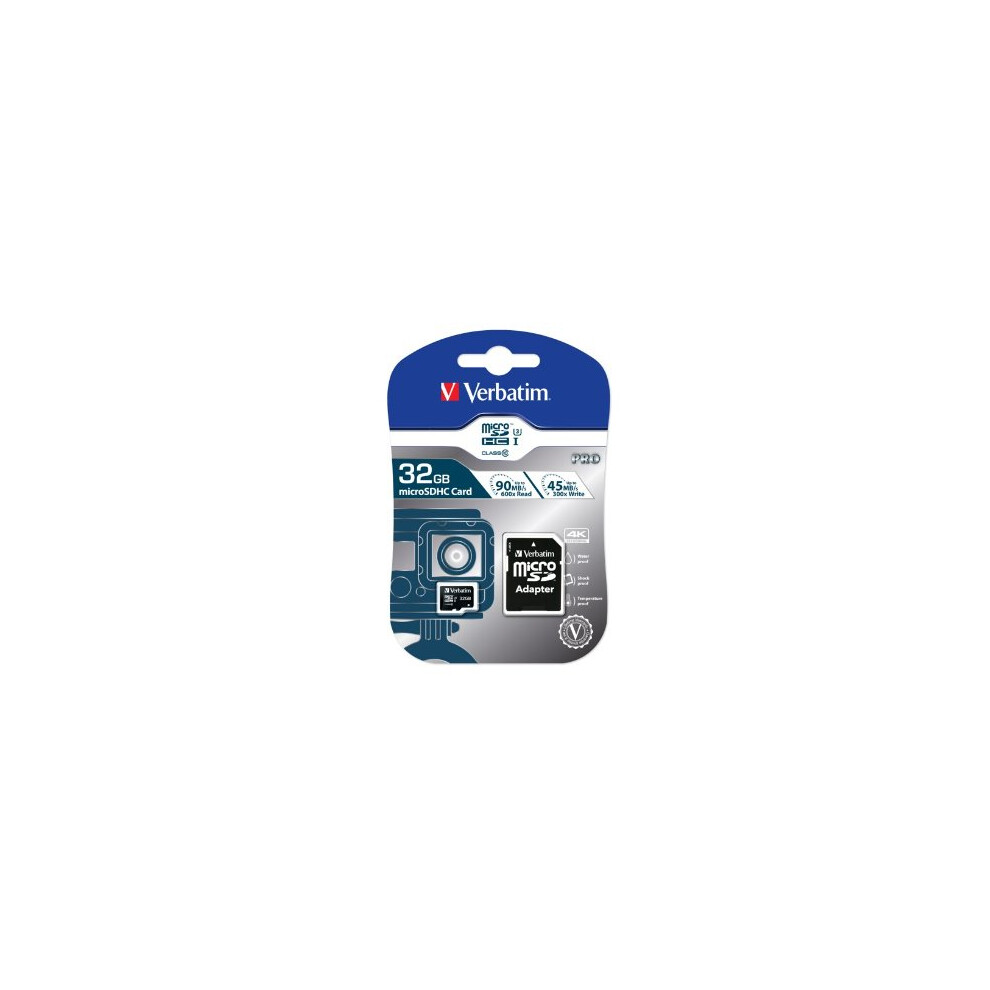 Verbatim 32GB Pro U3 microSDHC 32GB MicroSDHC UHS Class 10 memory card