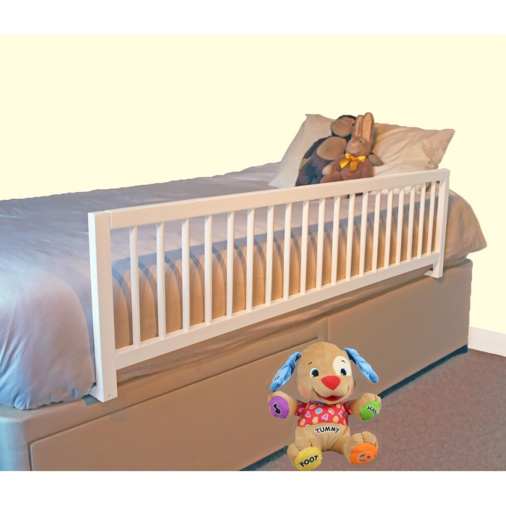 (White) Safetots Extra Wide Wooden Bed Rail