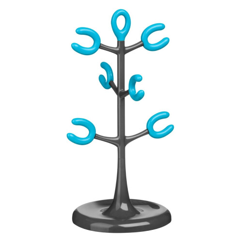 Premier Housewares 6 Cup Mug Tree - Grey/Blue