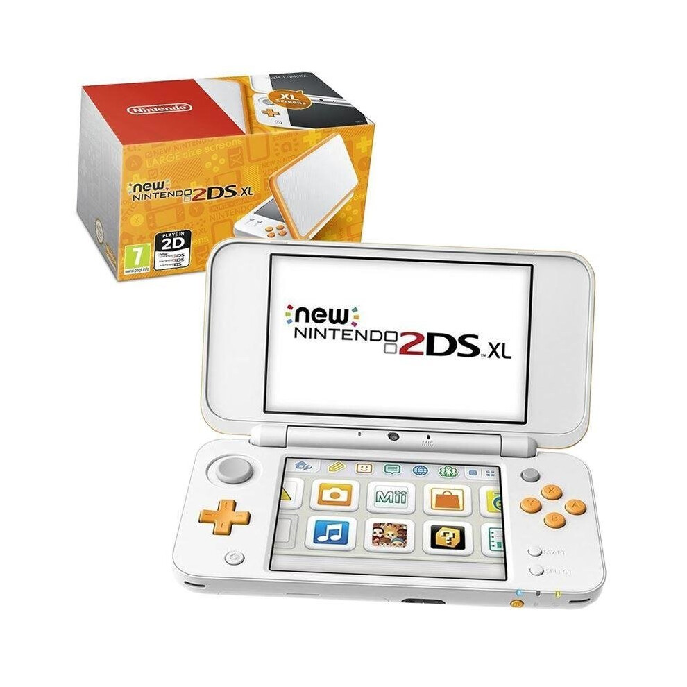 New Nintendo 2DS XL Handheld Console - White and Orange - Nintendo 3DS