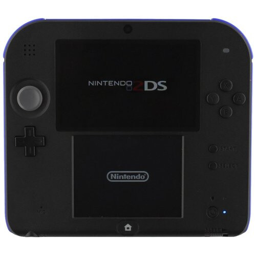 Refurbished Nintendo Nintendo 2DS Handheld ConsoleBlack/Blue + Pre-installed Mario Kart 7 3DS Bundle 1