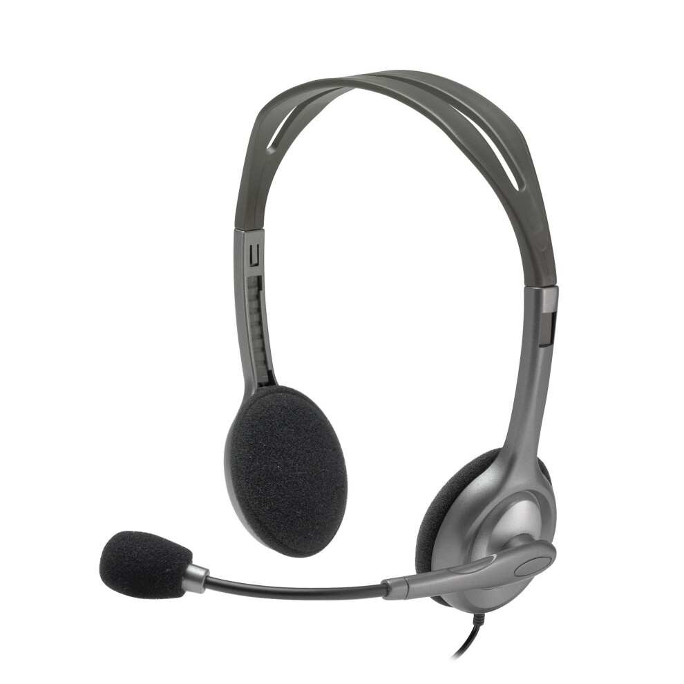 Logitech H111 Binaural Head-Band Headset Grey