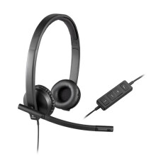 Casque Binaural - Logitech - H570e - Preto - USB - Cancelamento de Ruído de Respiração