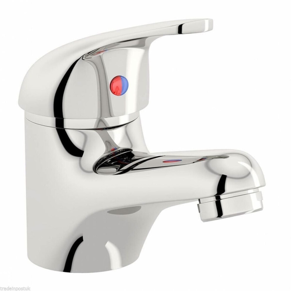 Chrome Mono Basin Mixer Tap & Clicker Plug | Single Lever Bathroom Tap