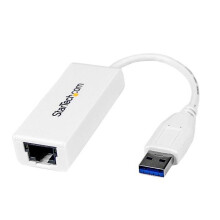Adaptador de red USB 3.0 a Gigabit Ethernet NIC de StarTech.com - 10/100/1000 Mbps - Macho/Hembra - Blanco