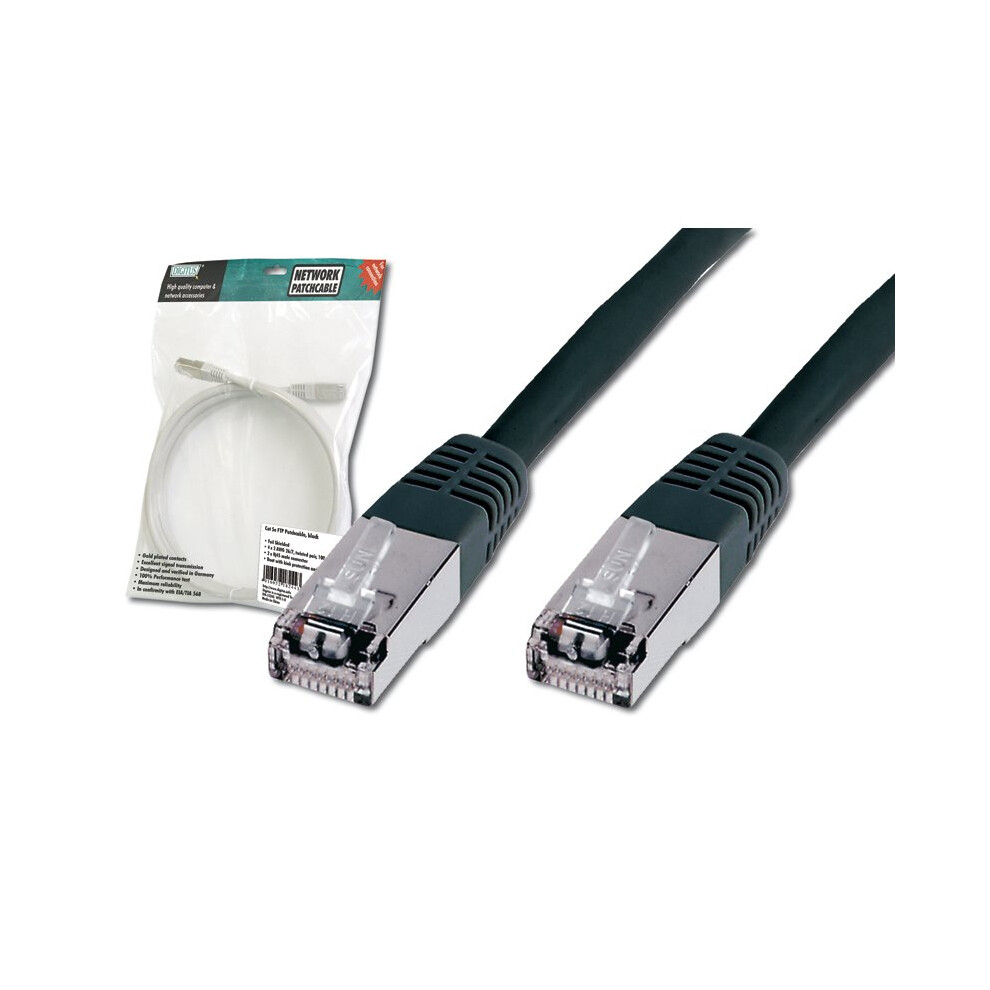 Digitus Patch Cable, Sftp, Cat5e, 5M, 5M Networking Cable Black 4016032213918