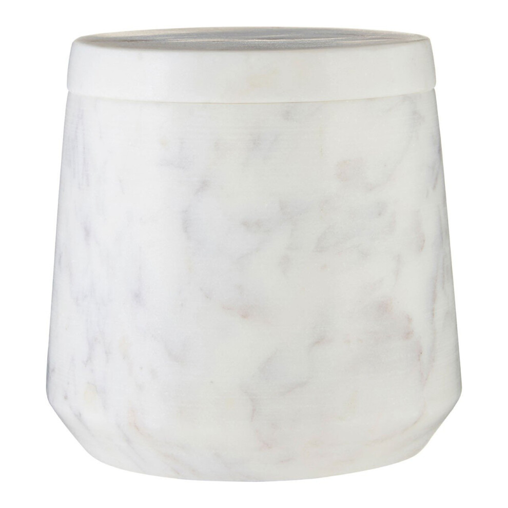 Marble Cotton Jar - Off White