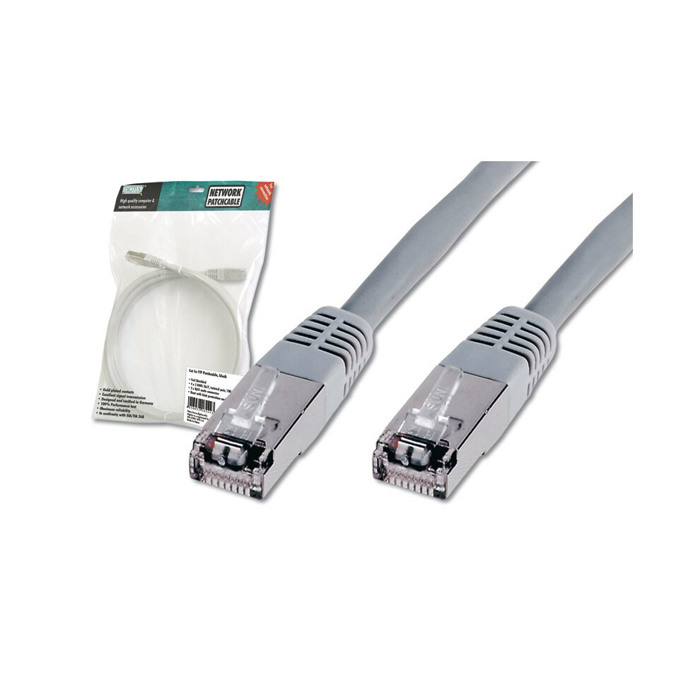 Digitus Patch Cable, Sftp, Cat5e, 1M, 1M Networking Cable Grey 4016032213079