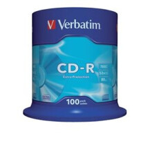 CD-R VERBATIM - 80 min - 700 Mo - 52x - Spindle da 100 - Protezione Extra