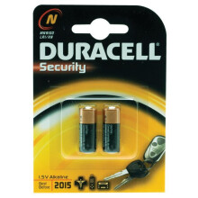 DURACELL N MN9100B2 1.5V ALKALINE BATTERY 30.2MM X 12MM (PACK OF 2) LR1, AM5, UM5, KN, 4001,