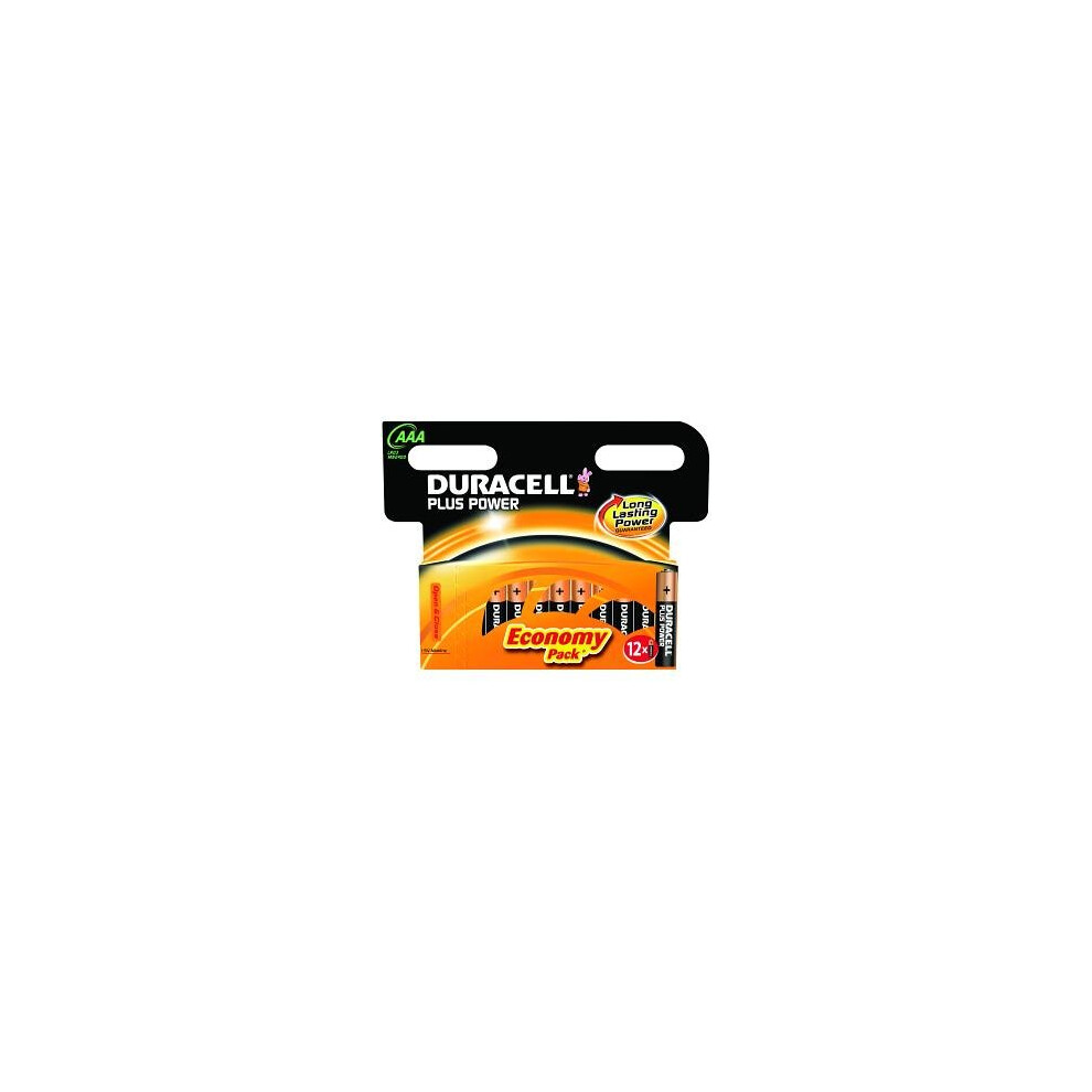 Duracell MN2400B12 AAA 1.5V Alkaline Battery - Non-Rechargeable 12 Pack Long-Lasting Power