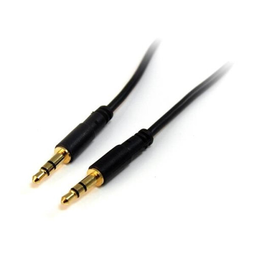 StarTech.com Cable de audio Slim 3.5mm Estéreo - STARTECH.COM - 1.8m - Negro - 28 AWG