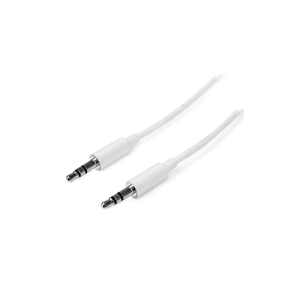StarTech.com 1m White Slim 3.5mm Stereo Audio Cable - Male to Male