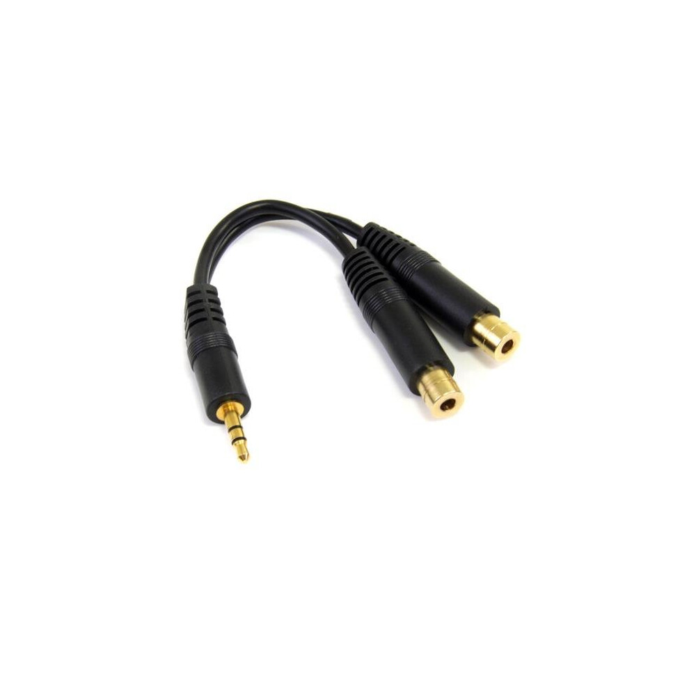 StarTech.com 6in Stereo Splitter Cable - 3.5mm Male to 2x 3.5mm Female