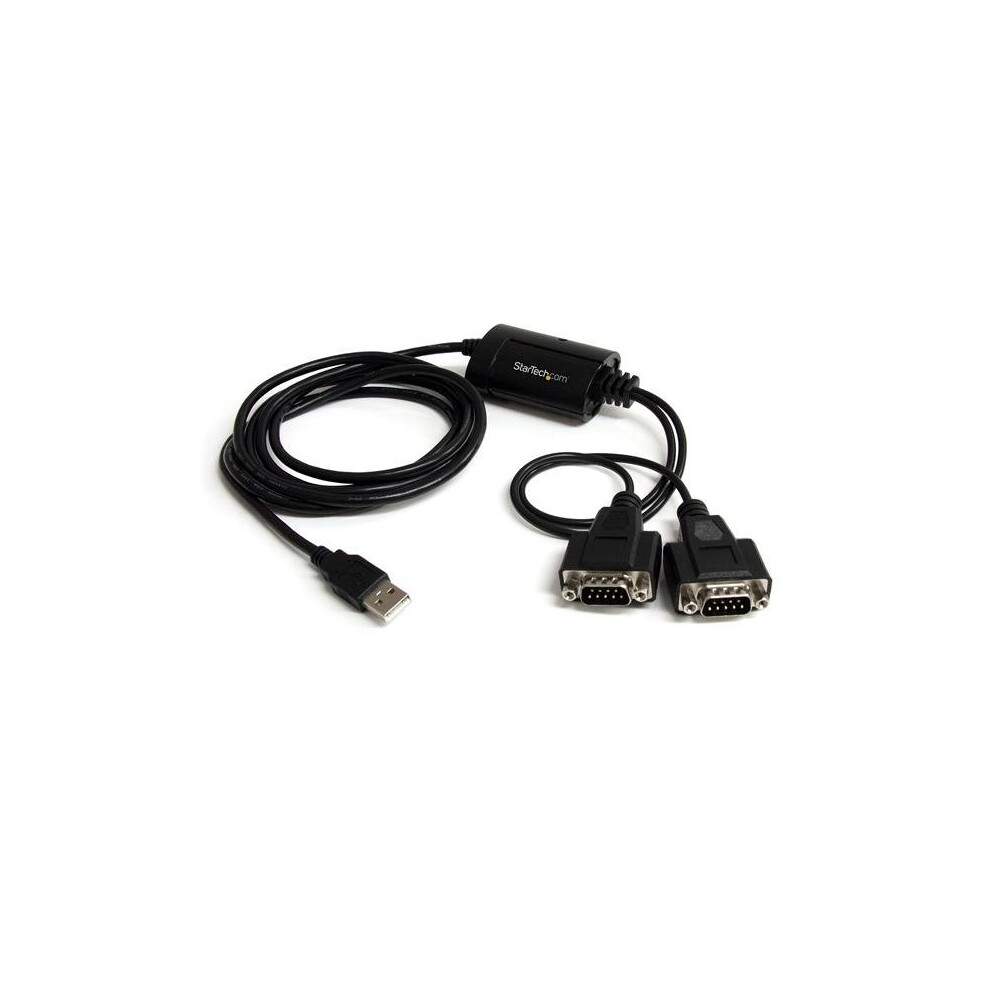 Startech.com 2 Port Ftdi Usb To Serial Rs232 Adapter Cable With Com Retention