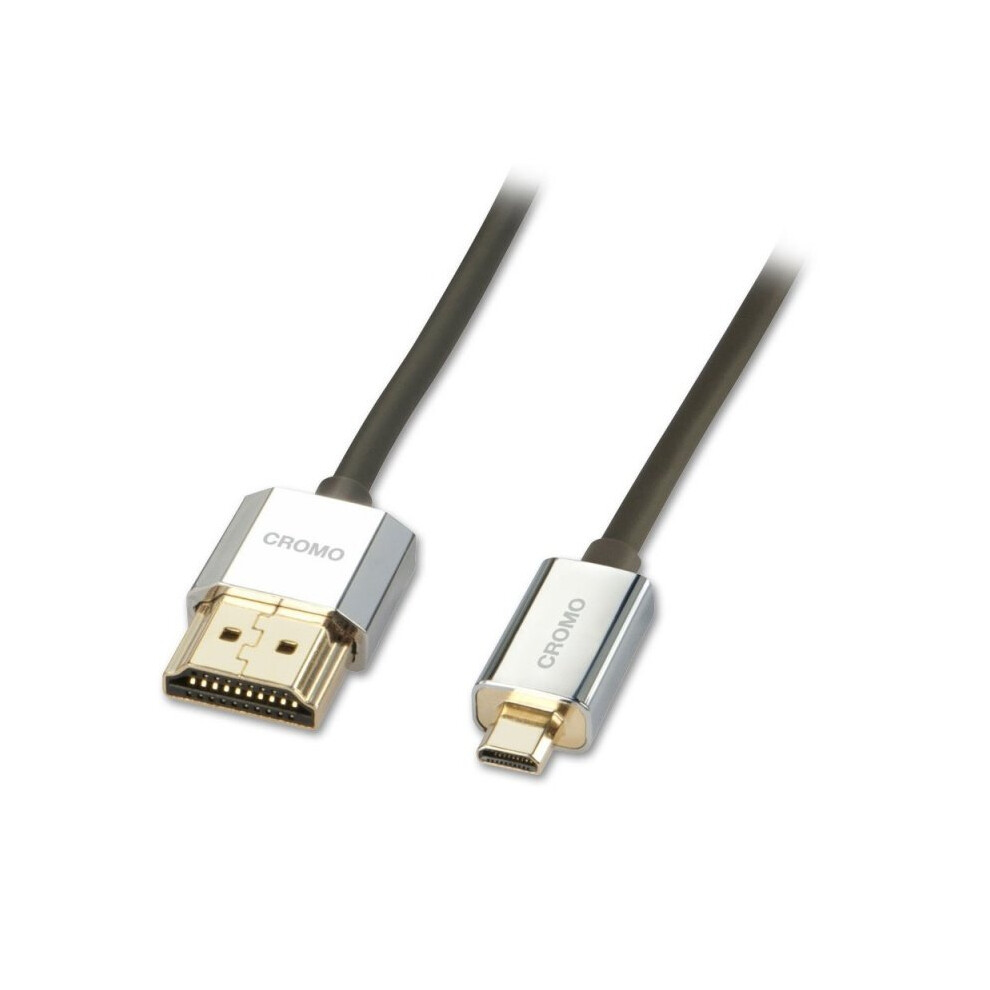 Lindy 2M Cromo Slim High Speed Hdmi To Micro Hdmi Cable With Ethernet Light/Gold 4002888416825