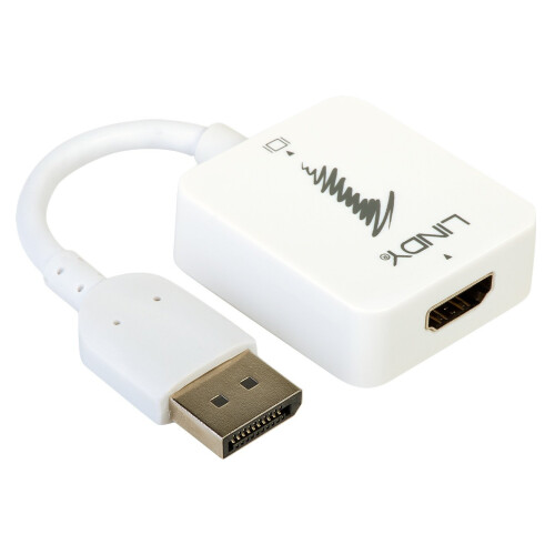 Lindy 38146 HDMI DisplayPort White video cable adapter