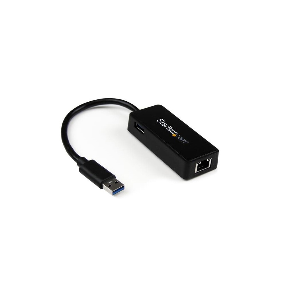 Startech.com Usb 3.0 To Gigabit Ethernet Adapter Nic W/ Usb Port - Black
