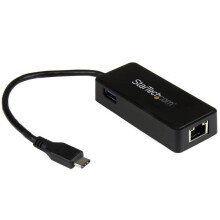 Netwerkadapter - STARTECH - USB-C naar RJ45 - Gigabit Ethernet - Extra USB-poort - Zwart