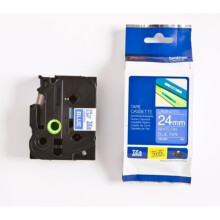 Brother TZe 555 - Cinta laminada - blanco sobre azul - Rollo (2,4 cm x 8 m) - 1 rollo(s)