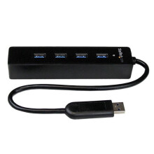 Hub USB 3.0 - StarTech.com - ST4300PBU3 - 4 ports - Câble intégré - Noir